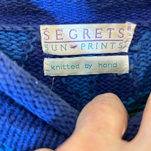 Vintage Segrets Sun Prints hand knit tunic length long sleeve sweater women’s Lg - Picture 2 of 8